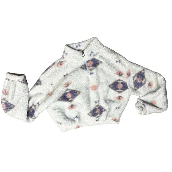 (5 for $25) SO 1/4 Zip White Sherpa Pullover in Girly Tribal Print Size Small - Picture 5 of 5